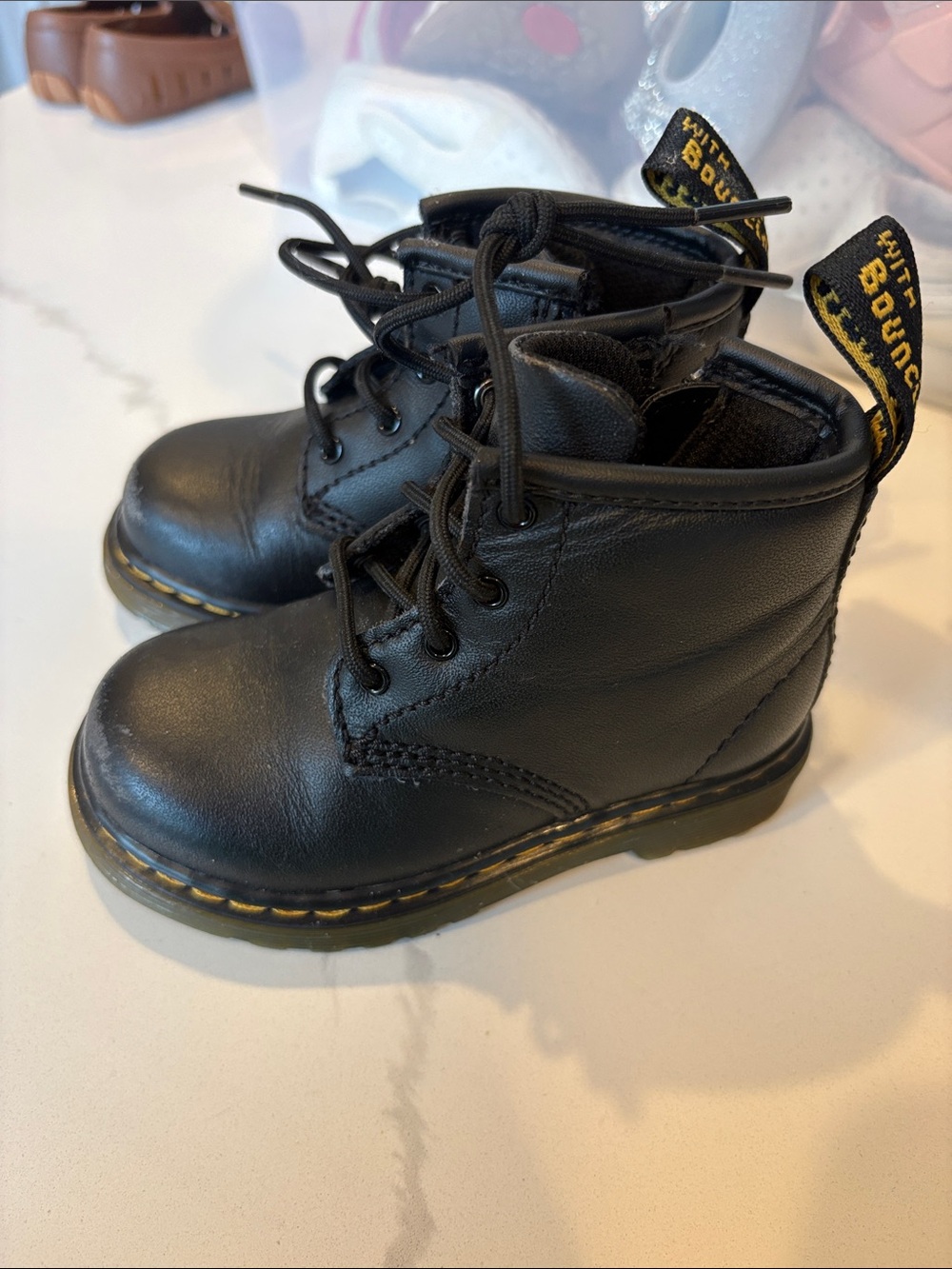 Girls Dr. Martens Black Lace-Up Combat Boots